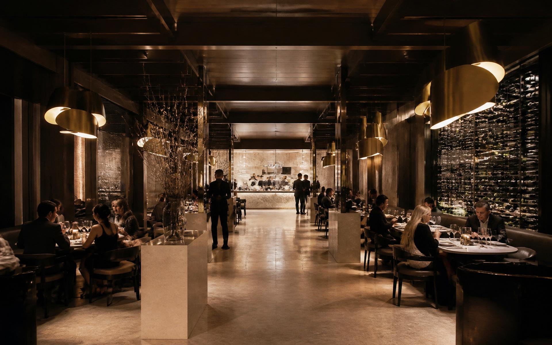 Interno ristorante elegante pieno di clienti